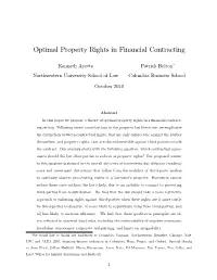 Optimal Property Rights in Financial Contracting