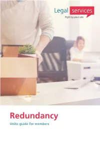 Redundancy Unite Guide for Members Contents