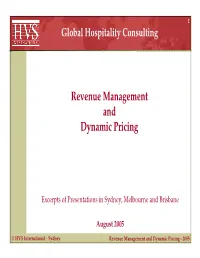 Revenue Management and Dynamic Pricing