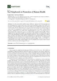Tea Polyphenols in Promotion of Human Health
