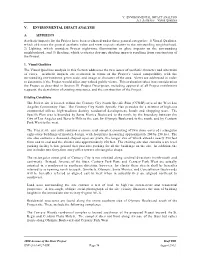 V. ENVIRONMENTAL IMPACT ANALYSIS A.1 Aesthetics – Visual Qualities