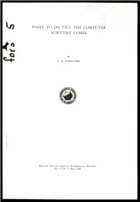 What to Do Till the Computer Scientist Comes