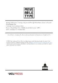 Writing Adolescence: Coming of Age in and Through