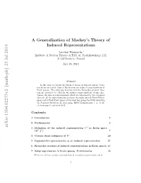 A Generalization of Mackey's Theory of Induced Representations