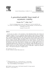 A Generalized Partially Linear Model of Asymmetric Volatility