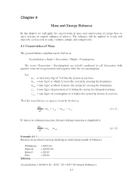 Chapter 4 Mass and Energy Balances
