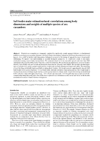 Correlations Among Body Dimensions and Weights of Multiple Species of Sea Cucumbers