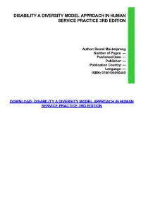 {Dоwnlоаd/Rеаd PDF Bооk} Disability a Diversity Model Approach In