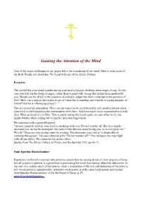 Gaining the Attention of the Mind