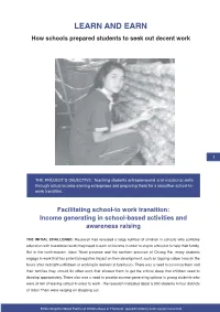 LEARN and EARN How Schools Prepared Students to Seek out Decent Work