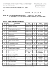 Note De Service