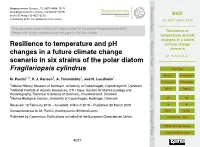 Resilience to Temperature and Ph Changes in a Future Climate Change Scenario
