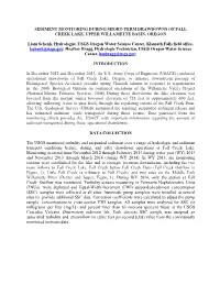 Sediment Monitoring During Short-Term Drawdowns of Fall Creek Lake, Upper Willamette Basin, Oregon