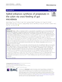 Xylitol Enhances Synthesis of Propionate in the Colon Via Cross-Feeding of Gut Microbiota