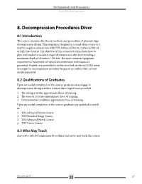8. Decompression Procedures Diver