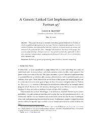 A Generic Linked List Implementation in Fortran 95∗