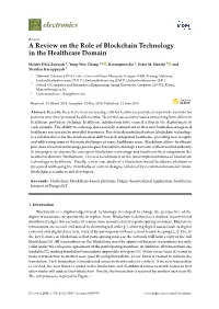 A Review on the Role of Blockchain Technology in the Healthcare Domain