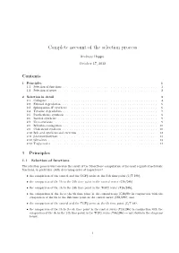 Complete Account of the Selection Process