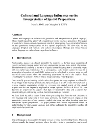 Cultural and Language Influences on the Interpretation of Spatial Prepositions