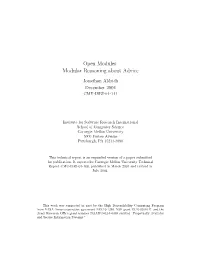 Open Modules: Modular Reasoning About Advice