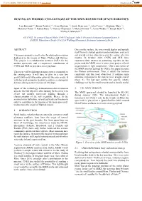 Roving on Phobos: Challenges of the Mmx Rover for Space Robotics