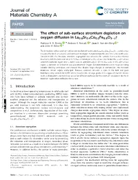 The Effect of Sub-Surface Strontium Depletion on Oxygen Diffusion In