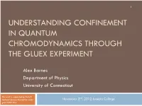 Understanding Quantum Confinement Through the Gluex Experiment