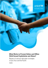 What Works to Prevent Online and Offline Child Sexual Exploitation
