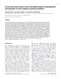A New Structural Model of the Acid-Labile Subunit: Pathogenetic Mechanisms of Short Stature-Causing Mutations