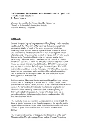 A RECORD of BUDDHISTIC KINGDOMS (C. 400 CE; Pub. 1886) Translated and Annotated by James Leggee