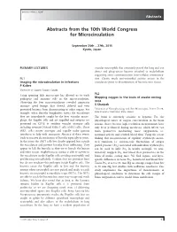 Abstracts from the 10Th World Congress for Microcirculation