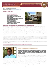 Alumni Message from Principal Solomon in THIS NEWSLETTER