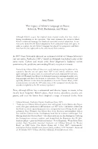 Amy Emm the Legacy of Kleist's Language in Music