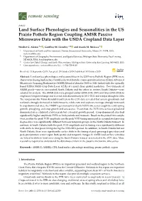 Land Surface Phenologies and Seasonalities in the US Prairie Pothole Region Coupling AMSR Passive Microwave Data with the USDA Cropland Data Layer