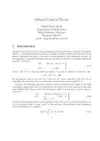 Optimal Control Theory