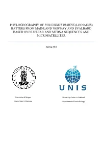 Phylogeography of Phycodrys Rubens (Linnaeus) Batters from Mainland Norway and Svalbard Based on Nuclear and Mtdna Sequences and Microsatellites