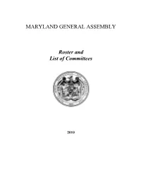 Roster and List of Committees