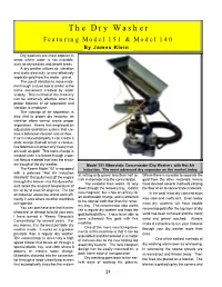 The Dry Washer Featuring Model 151 & Model 140 by James Klein