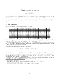 An Introduction to Spectra