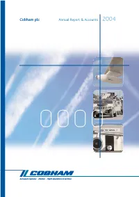 Cobham Plc Annual Report & Accounts 2004 Contents