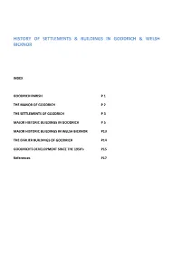 History of Settlements & Buildings in Goodrich