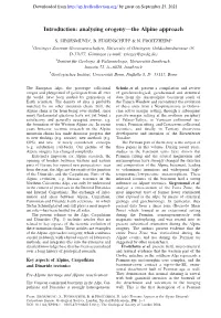 Introduction: Analysing Orogeny—The Alpine Approach