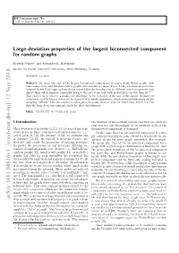 Large-Deviation Properties of the Largest Biconnected Component for Random Graphs