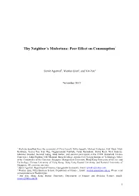 Peer Effect on Consumption*