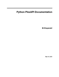 Python Plexapi Documentation
