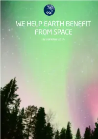 We Help Earth Benefit from Space in Summary 2019 Contents