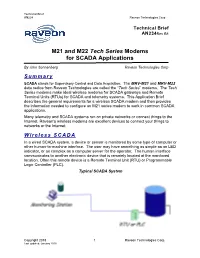 M21 and M22 Tech Series Modems for SCADA Applications