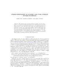 Stable Rationality of Quadric and Cubic Surface Bundle Fourfolds