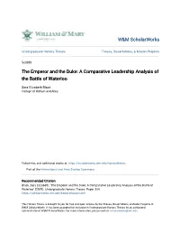 The Emperor and the Duke: a Comparative Leadership Analysis of the Battle of Waterloo
