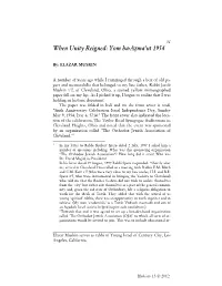 When Unity Reigned: Yom Ha-Azma’Ut 1954